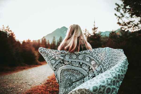 white and gray textile